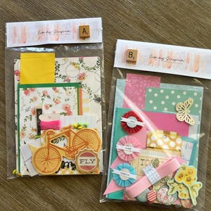 Kit de papel y material efímero con temática de primavera*Bolsa variada; Scrapbooking, kit de tarjetas DIY, diario basura, páginas de bolsillo, libros de pegamento, listo para usar