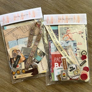 Kit de papel y material efímero con temática de viajes*Bolsa variada; Scrapbooking, kit de tarjetas DIY, diario basura, páginas de bolsillo, libros de pegamento, listo para usar