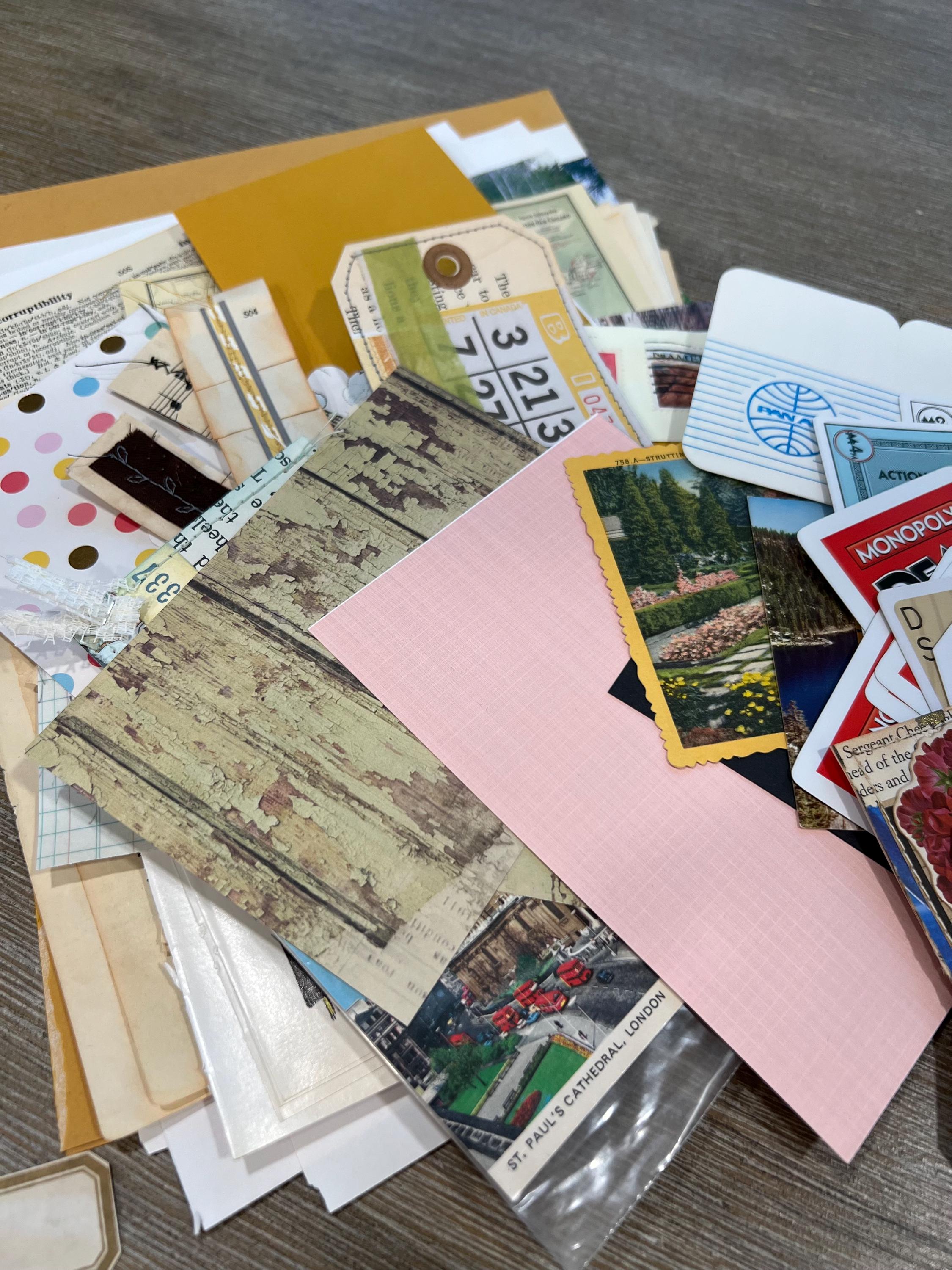 RESTOCKED* Junk Journal Paper & Ephemera Grab Bag, Mixed Media Collage ...