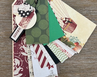 Christmas Tag Set;Gift bags tags, Mini books, Junk Journals, Banners & more;Paper ephemera-Ready to use or Alter; 25 pieces