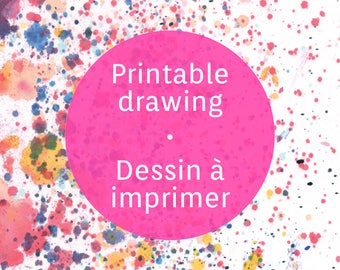 Printable abstract drops sheet, colorful drops to download