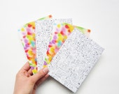 Postcards, digital printing of original drawings, print on 100% recycled paper, by 4