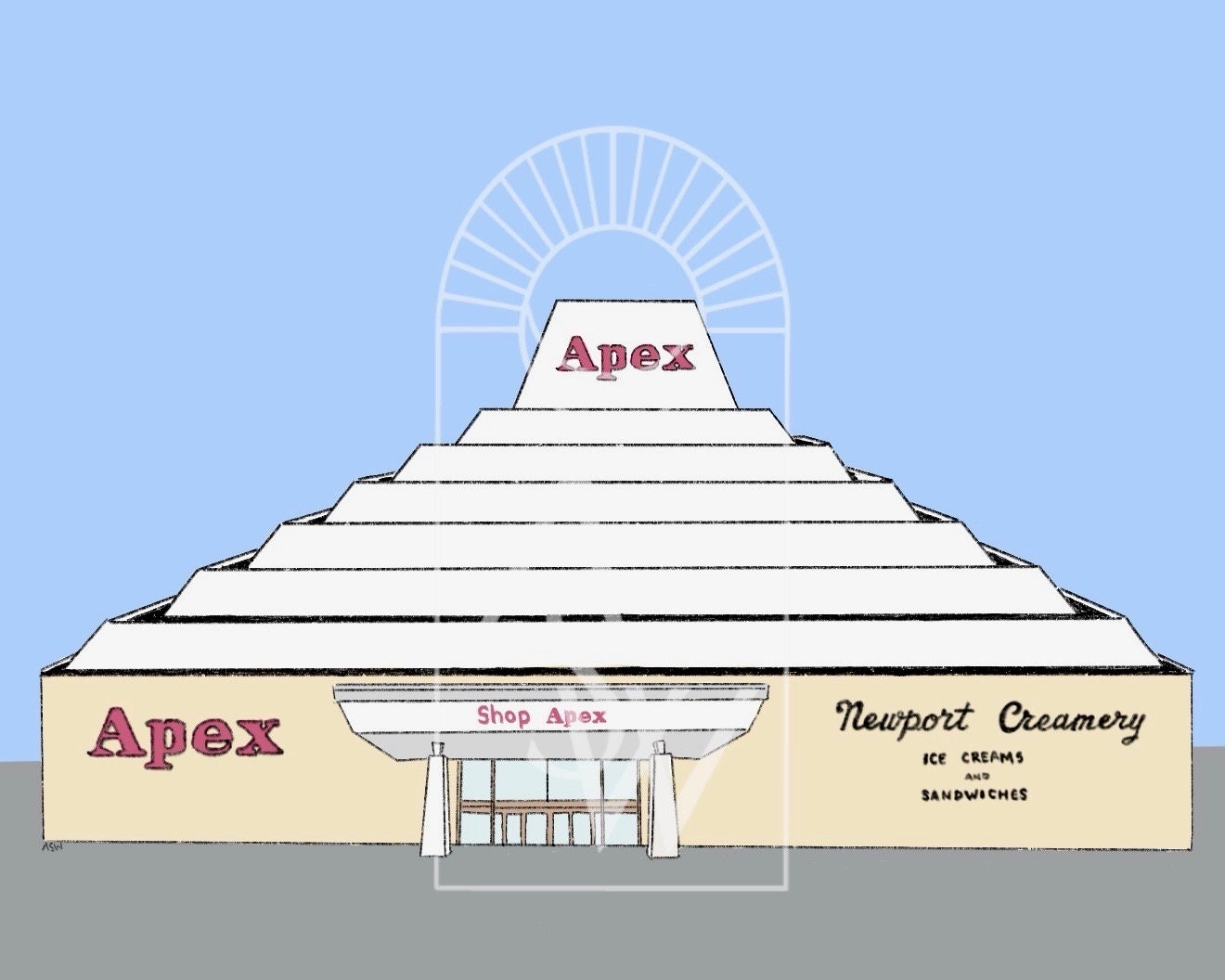 Apex Pyramid Pawtucket Rhode Island Illustration - Etsy