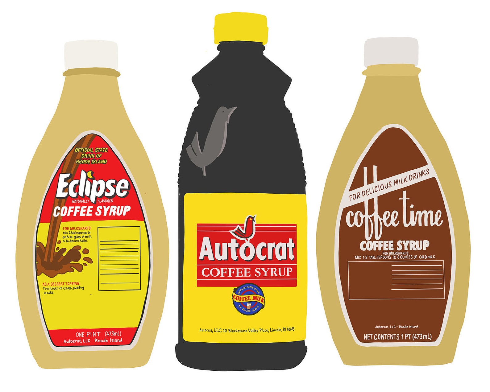 Autocrat Coffee Milk Syrup Rhode Island Illustration - Etsy