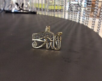 Ancient Egyptian Eye Of Horus African Jewelry Falcon Goddesses adjustable brass ring ,Egypt symbol cobra snake ring T2