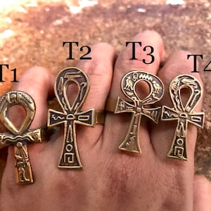 Ankh Ring  // Egyptian God Ring, Egyptian Cross Ring,  Ancient Egyptian , Nefertiti, Brass Ring, African Jewelry, Egyptian Jewelry, Khepri