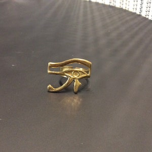 Ancient Egyptian Eye Of Horus African Jewelry Falcon Goddesses adjustable brass ring ,Egypt symbol ring T2