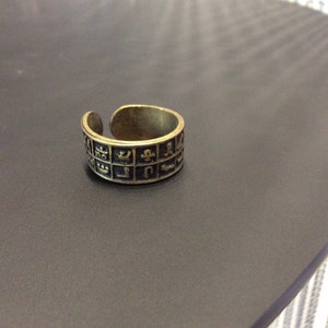 Ancient Egyptian ,  Hieroglyphics rings ,African Jewelry, Egyptian Jewelry, adjustable brass ring , Egypt symbol , Egyptian band ring T2