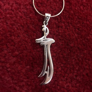 Handmade Solid Silver Sterling 925 HZ Zulfiqar Imam Ali Shia Sword Muslim Arabic Pendant Allah Islamic jewelry Necklace Men Womens Wife