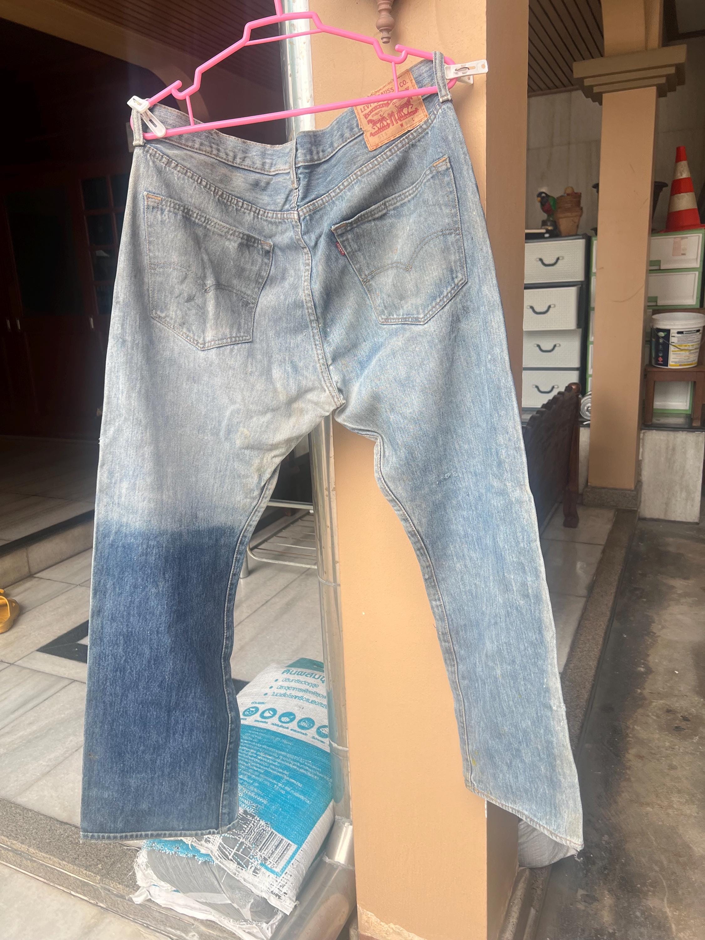 37 ” Waist Boro Patchwork Jeans Men Vintage Hand-stitched Denim