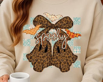 Spooky Ghost Cherries Png, Leopard Ghost Png, Cute Halloween Png, Preppy Halloween Png, Girly Halloween Shirt Design, Ghost Png