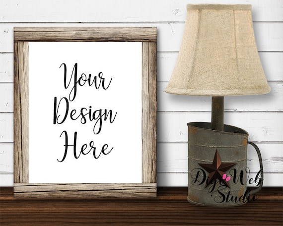 Frame Mockup Mock Up Farmhouse Wood Sign With