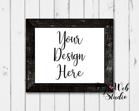 Frame Mockup Mock Up Farmhouse Black Distressed Wood