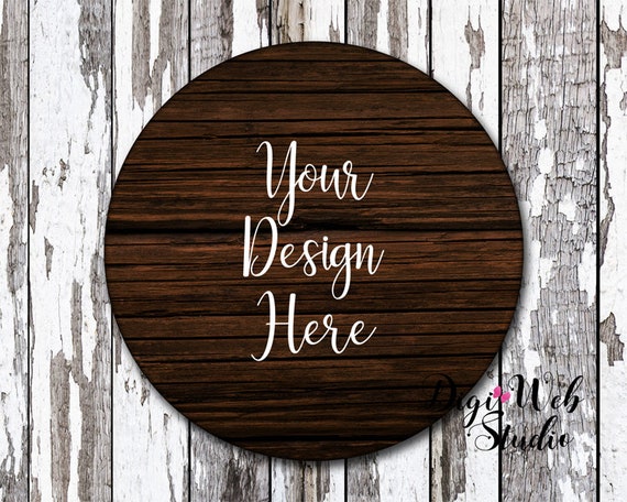 Download Wood Sign Mockup Mock Up Dark Wood Round Mockups Free Device Psd Templates