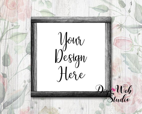 Frame Mockup Mock Up Shabby Rose Mockup Square