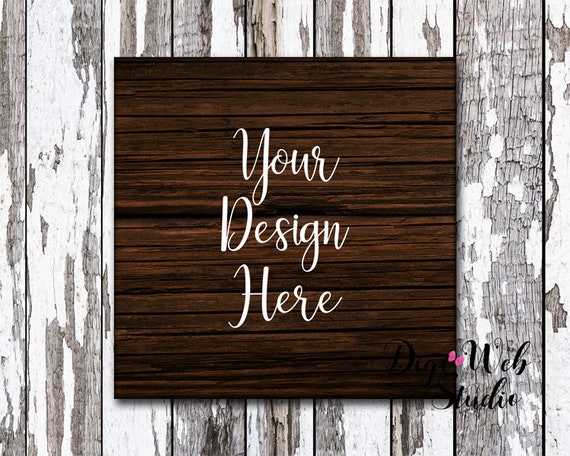 Wood Sign Mockup Mock Up Rustic Dark Wood