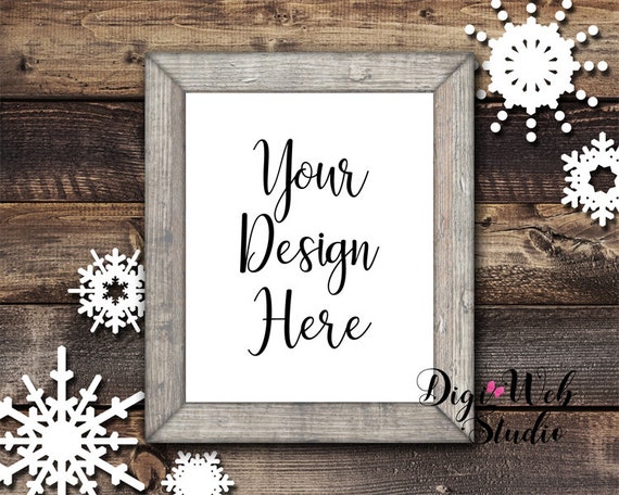 Frame Mockup Mock Up Snowflake Mockup Wood Sign