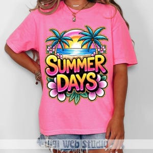 Summer Days Png, Beach Vacation Png, Summer at the Beach Digital Design, Summer Vacation Shirt Png for Sublimation, DTF and DTG