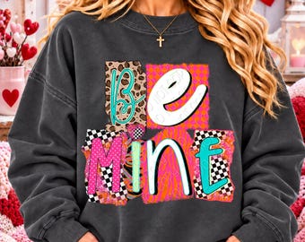 Be Mine Png, Valentine Png, Magazine Letter Png, Collage Letter Valentine Shirt Design, Leopard Valentine Png