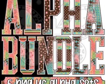 Radiate Joy Alpha Png Bundle, Retro Alphabet Png, Funky Doodle Alphabet, Colorful Letter Png Set
