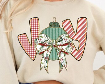 Joy Png, Christmas Joy Png, Christmas Ornament Png, Christmas Bow Png, Preppy Christmas Png, Christmas Shirt Design, Holiday Png