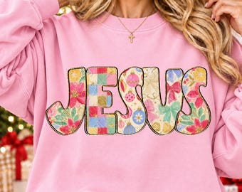 Jesus Png, Christmas Jesus Png, Faith Based Png, Christian Christmas Png, Faux Glitter Shirt Design