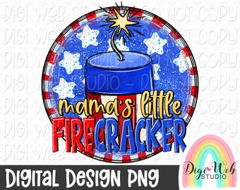 Patriotic Kid PNG, Mama's Little Firecracker, Kids Shirt Design, Kids July 4 Design, USA Digital Design, Stars and Stripes, Sublimation PNG