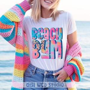 Beach Bum Png, Beach Vacation Png, Summer at the Beach Digital Design, Beach Vacay Shirt Png for Sublimation, DTF and DTG