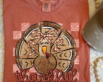 Thankful Png, Thanksgiving Turkey Png, Thanksgiving Shirt Design, Fall Turkey Png, Thankful Shirt Png, Autumn Png