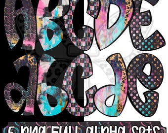 Grace and Grit Alpha Png Bundle, Christian Alphabet Png, Faith Based Doodle Letters, Full Alphabet Png Set