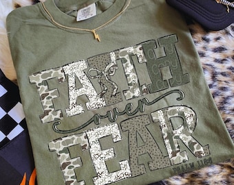 Faith Over Fear Png, Christian Png, Faith Based Png, Camo Christian Png, Bible Verse Shirt Png, Christian Shirt Design