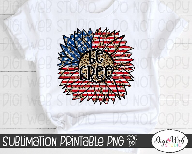 Download Patriotic Sunflower Digital Sublimation Design Download Be ...