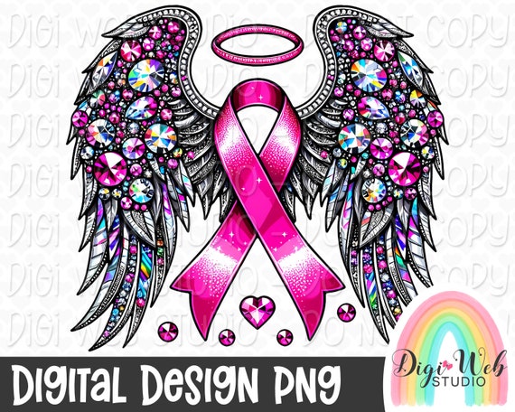 thumbnail image 2 of Breast Cancer Awareness Decals - 2 Pack Pink Ribbon Angel Wings Stickers, 5 Inch Car Decals 2 of 13