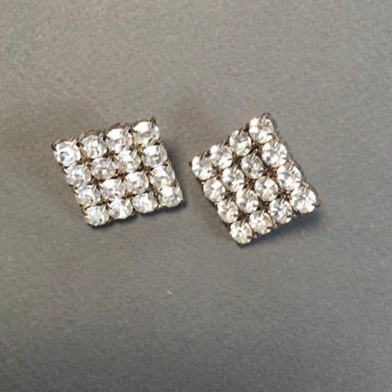 Vintage costume jewelry. Diamond shaped rhineston… - image 4