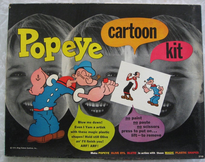 1957 Colorforms. Popeye Cartoon Kit. Vintage Toy in Box With Etsy