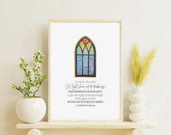 Watercolor Stained Glass Window Art Print