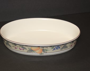 Mikasa China Intaglio Garden Harvest CAC 29 10 3/8" Oval Baker Serving Bowl