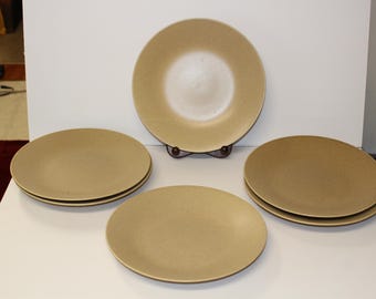 Set of 6 Lindt Stymeist Craftworks Dark Sand or Dune Dinner Plates 11"