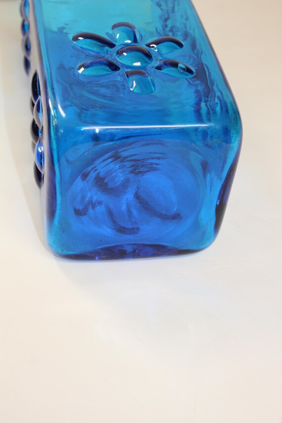 Blenko Glass Wayne Husted Designed # 6115 Turquoise Blue Square
