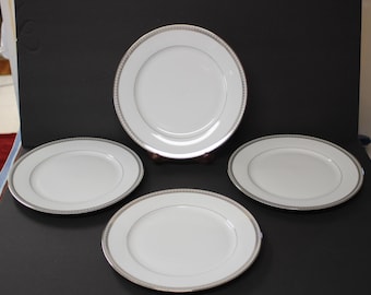 Gorham LADY ANNE Signature Platinum Dinner Plates ~ Set of 4