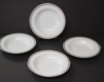 Gorham LADY ANNE Signature Platinum Rimmed Soups ~ Set of 4