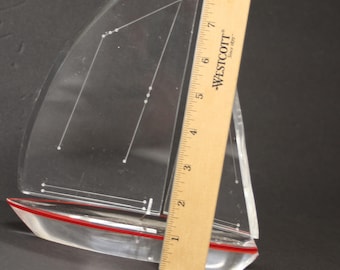 Vintage Lucite Sailboat Sculpture Beautiful 9" Tall