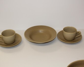 Lindt Stymeist Craftworks Dark Sand Dune 2 Cups and Saucers and Bowl