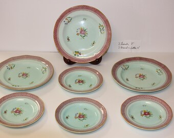 Vintage ADAMS Calyx Ware 3 Lunch and 3 Bread Plates Lowestoft