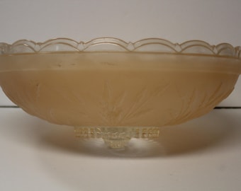 Vintage Art Deco 10" Peachy Beige Glass Ceiling Light Shades 3 Hole