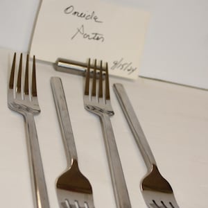 Set Of 4 Salad Forks Oneida PORTER Glossy Stainless Steel Flatware