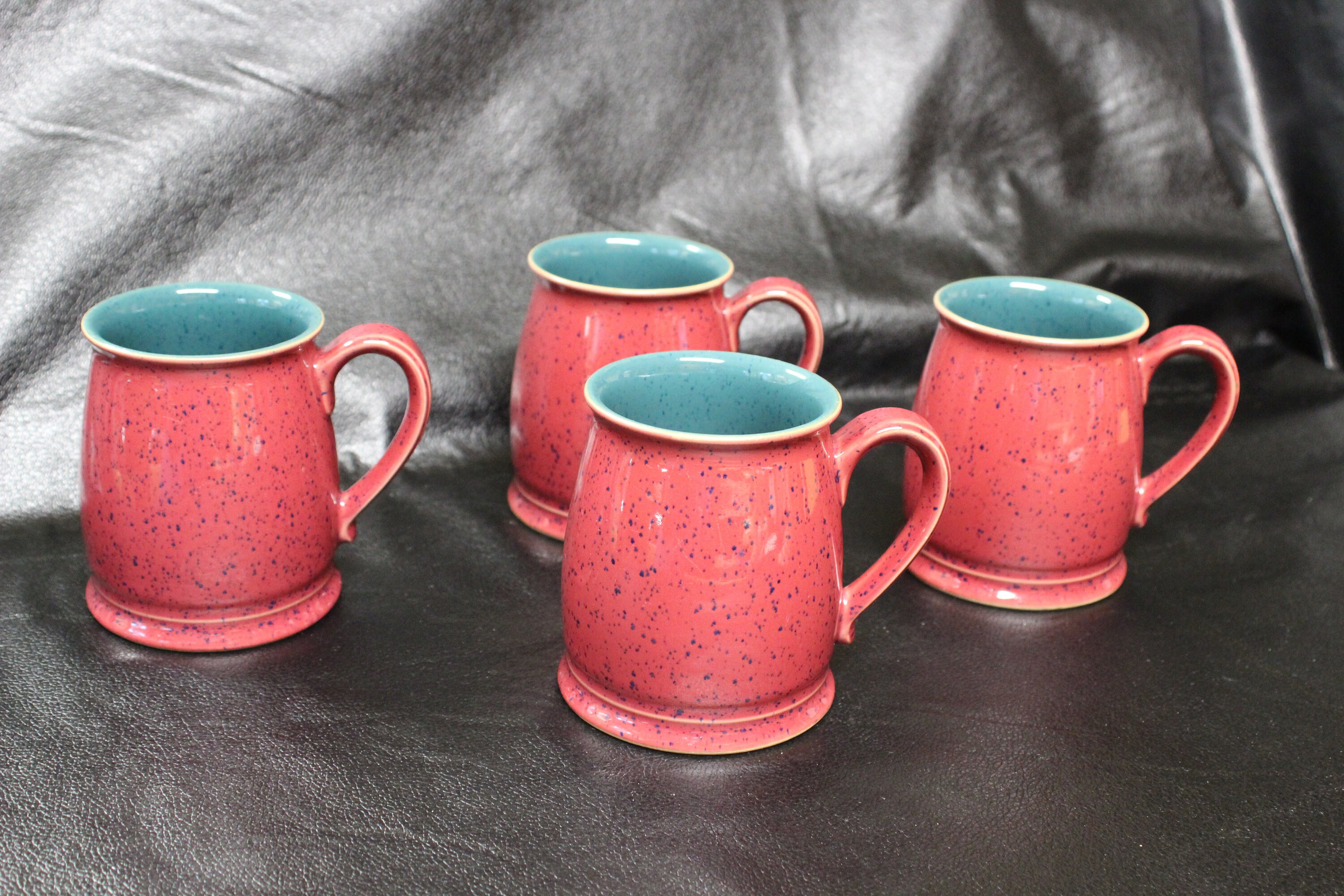 美品　イングランド　デンビー　トルバドール　4点セット Set of (4) Denby HARLEQUIN PATTERN 10 Oz Tudor 4