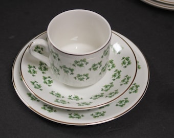 Arklow Fine Irish Bone China, Lucky Shamrock Lunch Set of 3