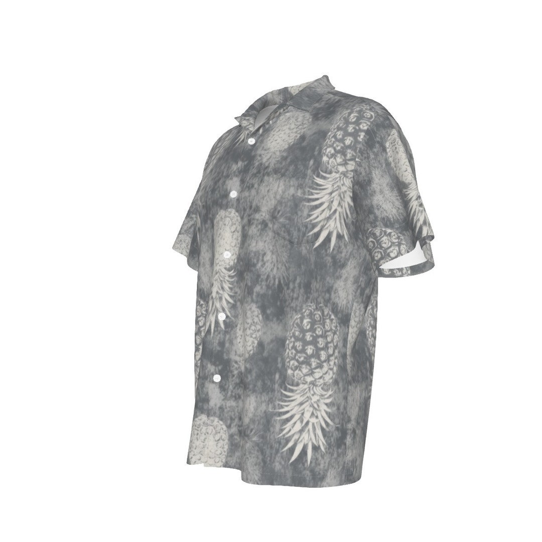 HAGGAR All-over Pineapple Pattern Open Collar Hawaiian Aloha Shirt Men's XL /eaa457996