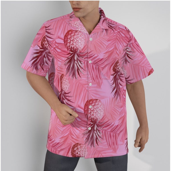 Upside Down Pineapples Pink Hawaiian Shirt